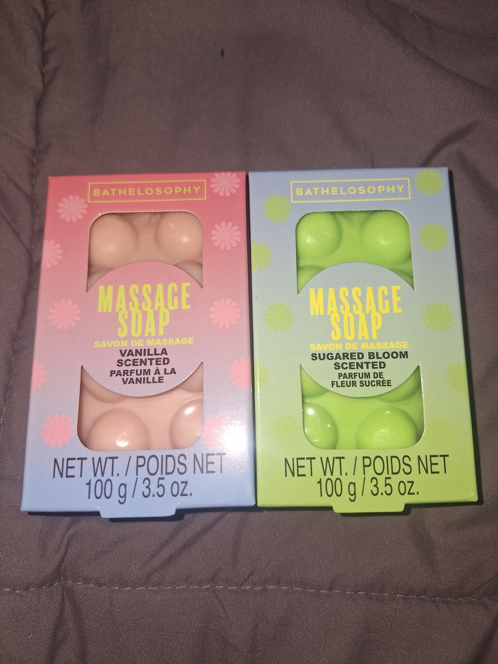 Massage Soap - Vanilla (Pink) & Sugared Bloom (Green)
